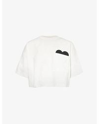 Bottega Veneta - Crop Heart-Patch Cotton-Jersey T-Shirt - Lyst