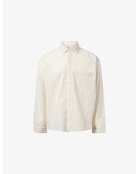 MKI Miyuki-Zoku - Boxy-Fit Pinstripe Seersucker Cotton Shirt - Lyst