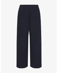 Skims - Classic Straight-Leg Cotton-Fleece Trousers - Lyst