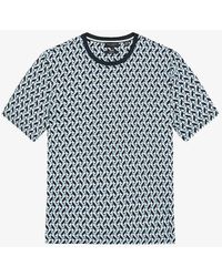 Ted Baker - Chetel Geometric-print Cotton T-shirt - Lyst
