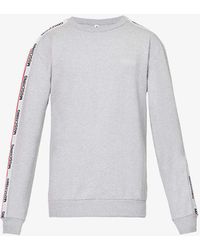 Moschino - Brand-tape Crewneck Cotton-jersey Sweatshirt - Lyst
