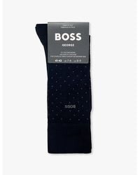 BOSS - George Dotted-Pattern Cotton-Blend Socks - Lyst