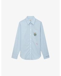 Zadig & Voltaire - Taskiz Custom-embroidered Striped Cotton Shirt - Lyst