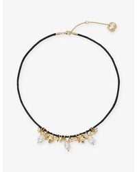 Maje - Floral Faux-Pearl Brass And Cotton Pendant Necklace - Lyst