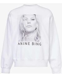 Anine Bing - Ramona Graphic-print Cotton-jersey Sweatshirt - Lyst