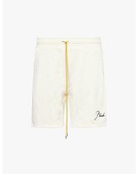 Rhude - Embroidered-Branding Slip-Pocket Cotton-Jersey Shorts - Lyst