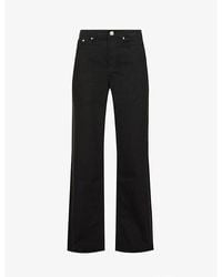Rag & Bone - Logan Wide-Leg High-Rise Cotton-Blend Jeans - Lyst