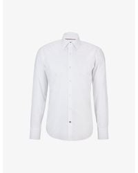 BOSS - Regular-Fit Long-Sleeved Cotton-Poplin Shirt - Lyst