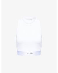 Givenchy - Cropped Logo Cotton-Knit Top - Lyst
