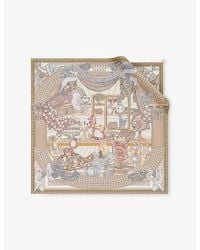 BVLGARI - Curiosity Printed Square Silk-Twill Scarf - Lyst