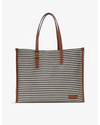Reiss - Sacha Striped Canvas Tote Bag - Lyst