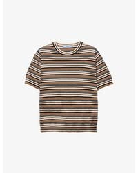 Prada - Short-Sleeve Stripe Cotton-Jersey T-Shirt - Lyst