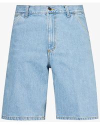Carhartt - High-rise Branded-patch Denim Shorts - Lyst