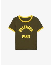 Zadig & Voltaire - Alys Text-Print Cotton T-Shirt - Lyst