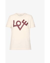 Chinti & Parker Love Asymmetric-print Cotton-jersey T-shirt - Multicolor