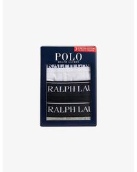 Polo Ralph Lauren - Logo Waistband Classic-Fit Stretch-Cotton Trunks Pack Of Three Xxl - Lyst