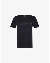 Weekend by Maxmara - Sequin-Text Short-Sleeve Cotton-Jersey T-Shirt - Lyst