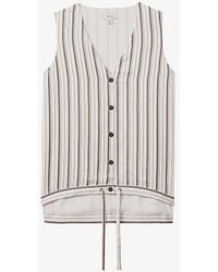 Reiss - Francie Stripe-pattern Woven Waistcoat - Lyst