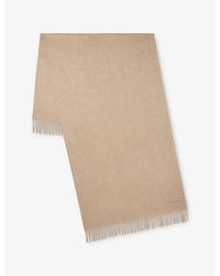 Mulberry - Solid Logo-Embroidered Merino-Wool Scarf - Lyst