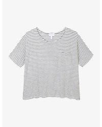 The White Company - Stripe-Print Boxy Cotton-Jersey T-Shirt - Lyst