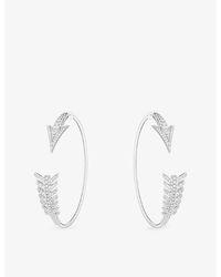 Boucheron - Fleche 18Ct- And 1.83Ct Diamond Hoop Earrings - Lyst