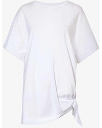 Dries Van Noten - Relaxed-fit Knot-detail Cotton-jersey T-shirt - Lyst