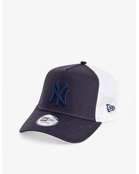 KTZ - New York Yankees League Brand-embroidered Cotton-twill Trucker Cap - Lyst
