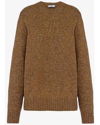 Prada - Logo-pattern Wool And Cashmere-blend Jumper - Lyst
