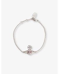 Vivienne Westwood - Willa Bas Relief Silver-tone Brass And Crystal-embellished Bracelet - Lyst