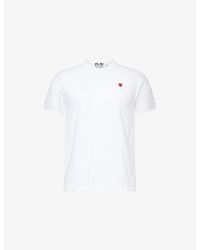 COMME DES GARÇONS PLAY - Small Embroidered Heart Cotton-Jersey T-Shirt - Lyst