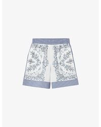 Claudie Pierlot - Printed Elasticated-Waist Cotton Shorts - Lyst