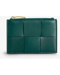 Bottega Veneta - Intrecciato Zipped Leather Card Holder - Lyst