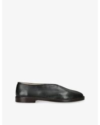 Lemaire - Flat Piped Leather Slippers - Lyst