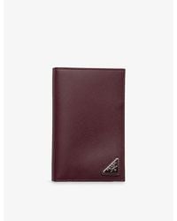 Prada - Saffiano Leather Passport Holder - Lyst