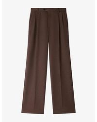 Sandro - Rhinestone-Embellished Straight-Leg High-Rise Wool-Blend Trousers - Lyst