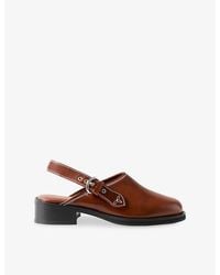 Claudie Pierlot - Buckle-Strap Leather Clogs - Lyst