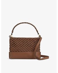 Reiss - Blakeley Raffia Cross-Body Bag - Lyst