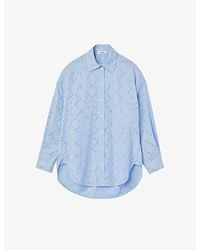 Sandro - Rhinestone-embellished Relaxed-fit Cotton Shirt - Lyst