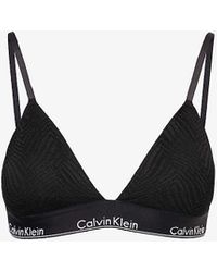 Calvin Klein - Modern Branded-waistband Stretch-lace Bralette - Lyst