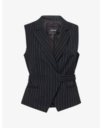 ME+EM - Pinstripe Wrap-Over Wool-Blend Waistcoat - Lyst