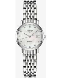 Longines - L4.309.4.87.6 Elegant Collection Stainless-steel 0.026ct Round-cut Diamond Automatic Watch - Lyst