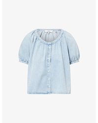 FRAME - Resort Round-Neck Cotton-Blend Shirt - Lyst