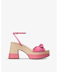 Jimmy Choo - Candy Pink/tural Ricia 95 Leather Platform Sandals - Lyst