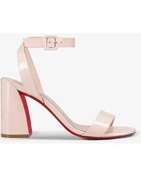 Christian Louboutin - Miss Sabina 85 Patent-leather Heeled Sandals - Lyst