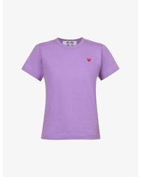 COMME DES GARÇONS PLAY - Heart-Embroidered Cotton-Jersey T-Shirt - Lyst