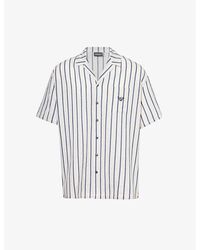 Emporio Armani - Stripe-Print Relaxed-Fit Cotton And Linen-Blend Shirt - Lyst