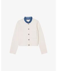 Sandro - Wool-Blend High-Neck Cardigan - Lyst