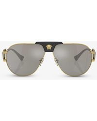 Versace - Ve2252 Pilot-frame Steel Sunglasses - Lyst