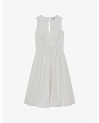 Reiss - Liza Corset Cotton Midi Dress - Lyst