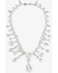 Swarovski - Mesmera Rhodium Plated Sterling Silver Necklace - Lyst